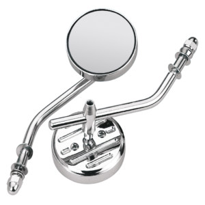 SPECCHIETTO PRESSOFUSO ROTONDO CON STELO IN ACCIAIO