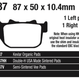 EBC POSTERIORI PASTIGLIE FRENO