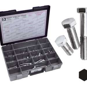 ASSORTIMENTO BULLONI UNC A TESTA ESAGONALE CROMATI