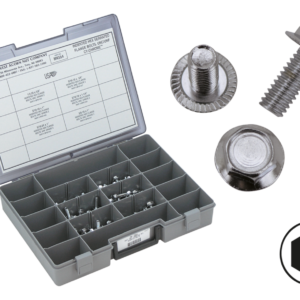 ASSORTIMENTO VITI CROMATE CON SCAVATURE PER MONTAGGIO FLANGE