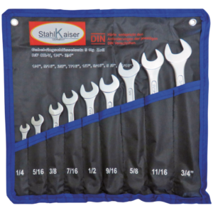 SET 9 PEZZI CHIAVI COMBINATE IN POLLICI