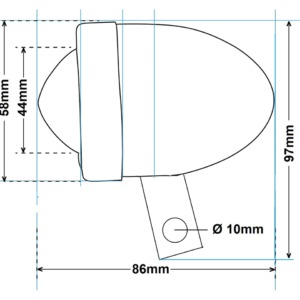 FANALINO BULLET CON STAFFA DI MONTAGGIO