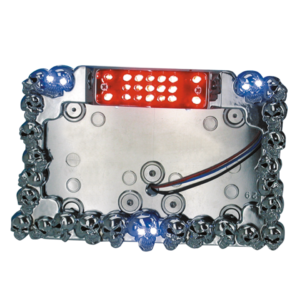 SUPPORTO TARGA CON LUCE A LED "SKULL MANIAC"