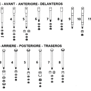 PERNI RUOTA CROMATI ANTERIORI E POSTERIORI