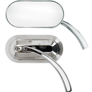 SPECCHIETTO IN ALLUMINIO BILLET CROMATO "SLIM LINE" STILE PIRAMIDALE