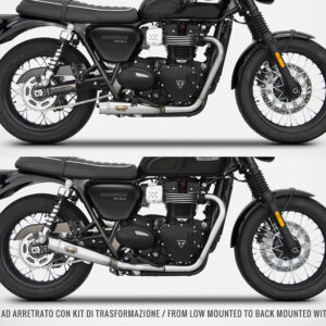 BONNEVILLE T100 | KIT DI TRASFORMAZIONE IN SCARICO ARRETRATO PER FULL KIT RACING (21-23)