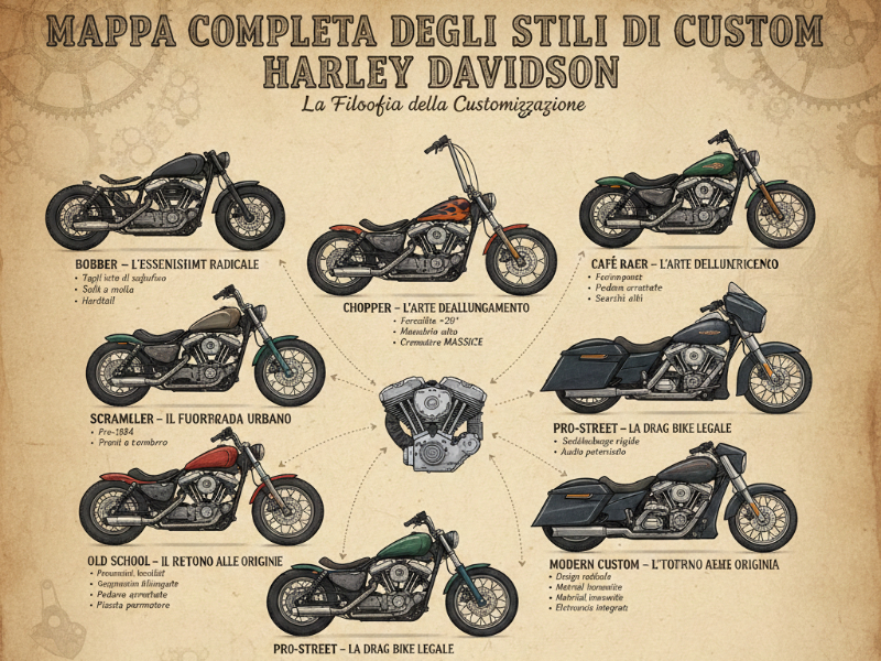 mappa dei custom in harley