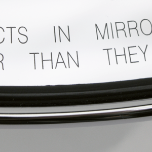 SPECCHIETTI CROMATI CON LOGO A DIAMANTE