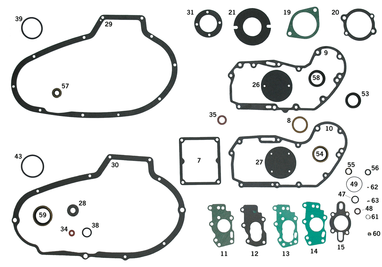 GUARNIZIONI, O-RING & PARAOLI PER SPORTSTER IRONHEAD 1972-1985