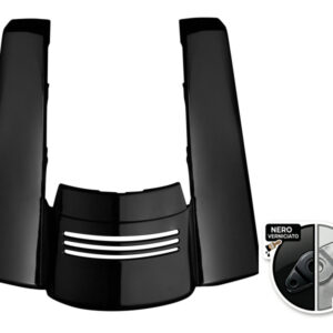 Vivid Black Stretched Dual Blocked Tri-Bar Fender Extension for Harley® Touring '09-'25