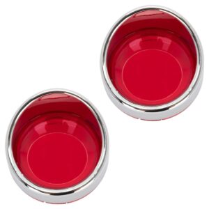 Visor Turn Signal Trim Rings for Harley-Davidson® Models | 1157 Bullet Style Lens ( Chrome / Red )