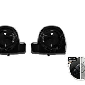 Vivid Black Lower Vented Fairing 6.5" Speaker Pod Mounts for Harley® Touring '94-'25