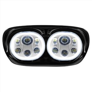 Dual LED Chrome HALOMAKER® Headlight for Harley® Road Glide '98-'13