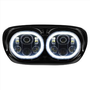 Dual LED Black HALOMAKER® Headlight for Harley® Road Glide '98-'13