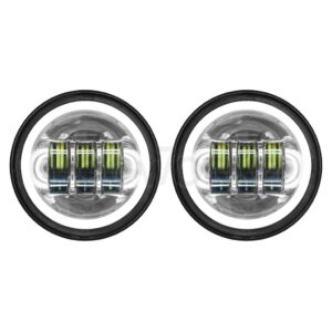 Chrome 4.5" LED HALOMAKER® Auxiliary Passing Lamps for Harley® & Indian®