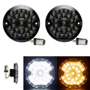 HOGWORKZ® Pro Grid LED Front Turn Signals for Harley-Davidson® | 1157 Base, Flat Lens