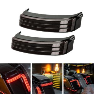 HOGWORKZ® Trilogy™ LED Saddlebag Lights for Harley® Touring '14-'25 | Black (Smoked Lens)