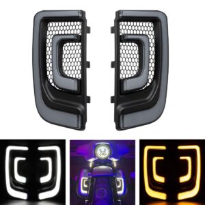 HOGWORKZ® Lumipro LED Rushmore Style Lower Fairing Inserts for Harley® Touring | Black