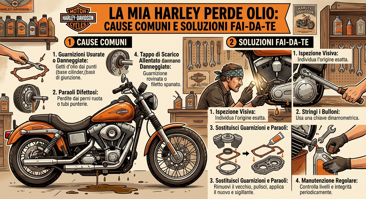 La mia Harley perde olio: cause comuni e soluzioni fai-da-te