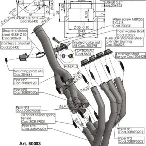Scarico - Collettori (B) KAWASAKI Z 900 A2 (70 kW) cc 900 2018-2024