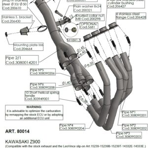 Scarico - Collettori (B) KAWASAKI Z 900 (2020->2024) cc 900 2020-2024