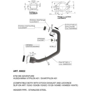 Scarico - Collettori (B) HUSQVARNA Svartpilen 401 cc 400 2020-2023