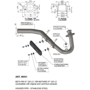 Scarico - De-Catalizzatore (B) BETA RR 125 4T LC Enduro cc 125 2021-2023