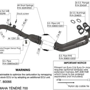 Scarico - Collettori (B) YAMAHA Tenere 700 cc 700 2019-2026
