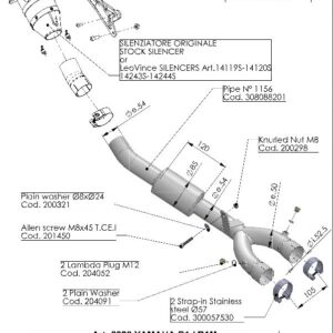 Scarico - De-Catalizzatore (B) YAMAHA R1 (2015->) cc 1000 2015-2025
