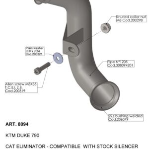 Scarico - De-Catalizzatore (B) KTM Duke 790 / R cc 790 2018-2020