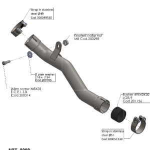 Scarico - De-Catalizzatore (B) BENELLI Leoncino 500 cc 500 2017-2024